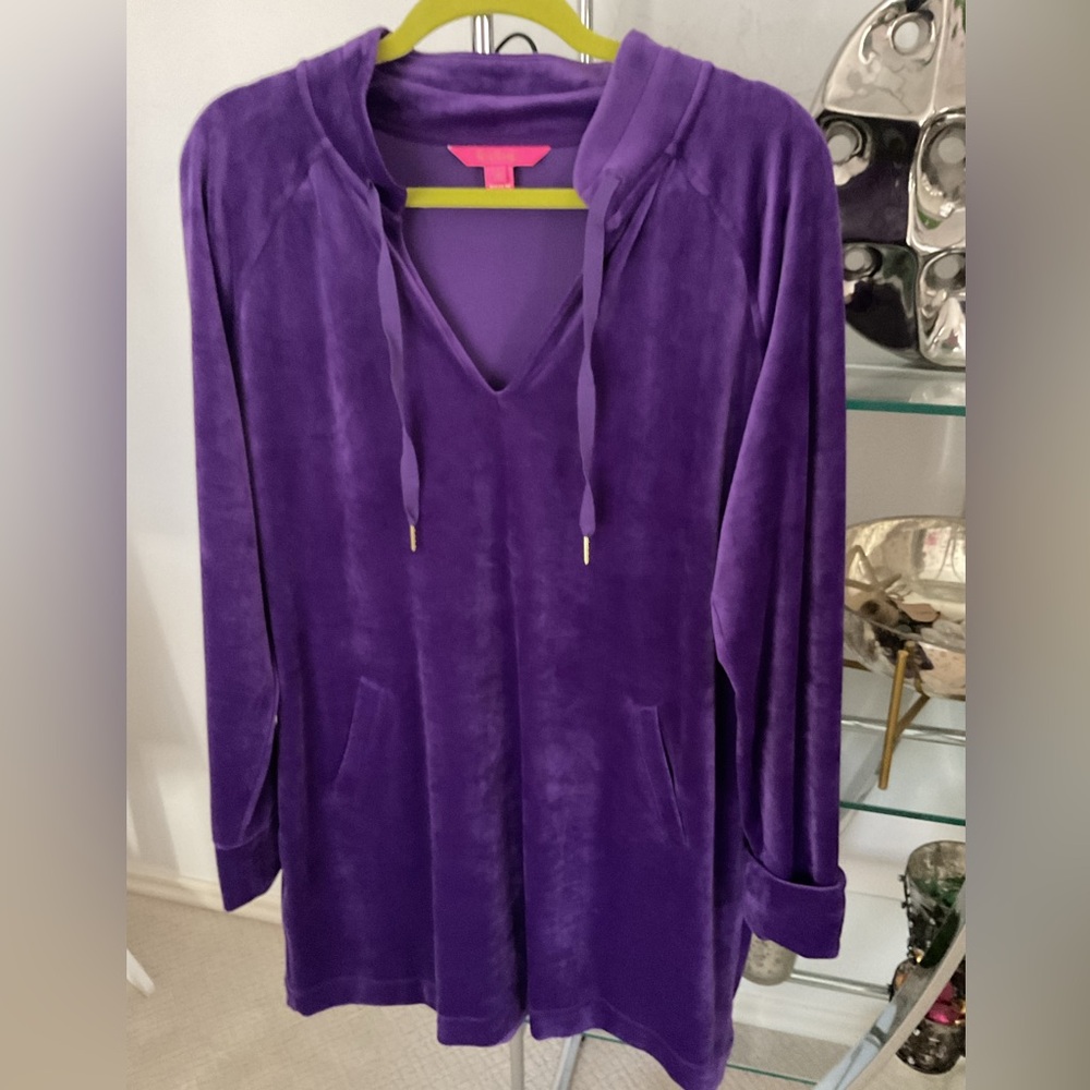 Lilly Pulitzer Cassi Vibrant Purple Hoodie dress